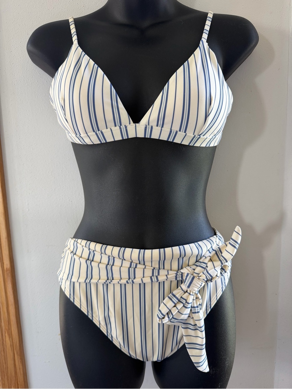 Abercrombie & Fitch Blue and White Striped Swim Bottom